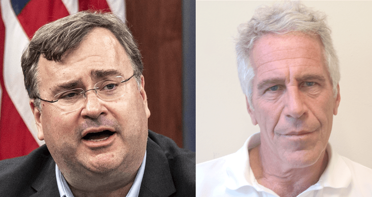 Reid Hoffman on left, Epstein on right.