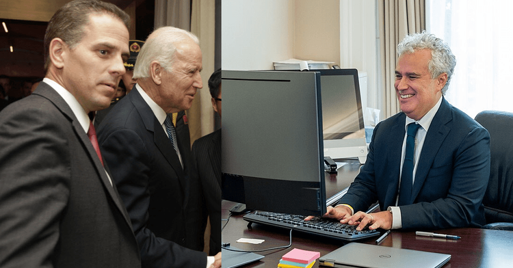 Hunter and Joe Biden on left, Jeff Zients on right
