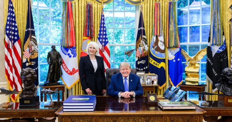 President Trump meeting with Tina Peters in the Oval Office.