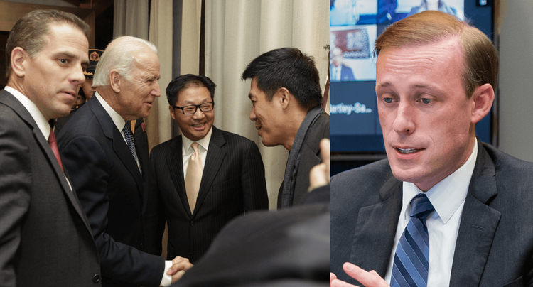 Split image: Hunter introduces Joe Biden to his business partners/Jake Sullivan