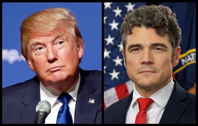 President Trump on left, Joe Kent on right