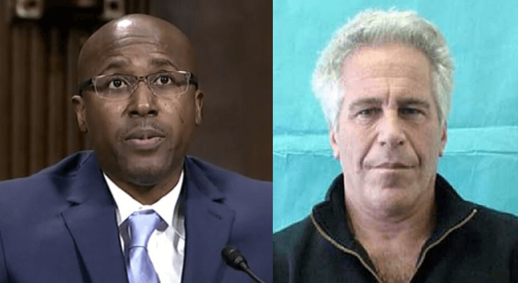 Judge Rodney Smith on left, Epstein on right.