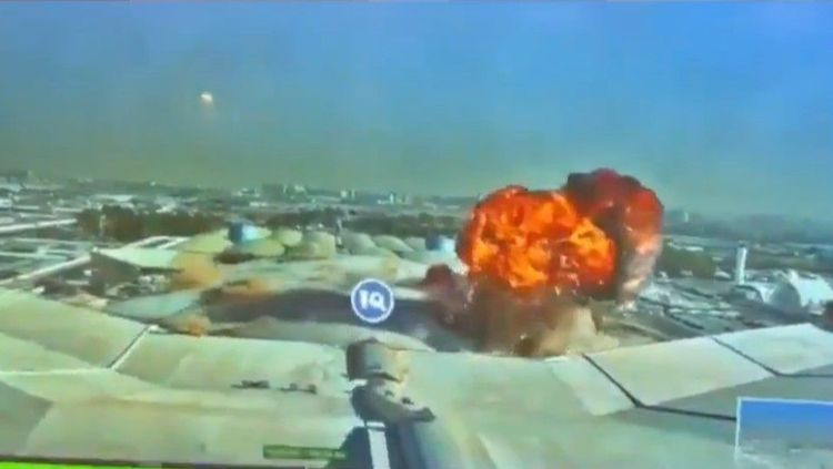 Video is circulating on social media reportedly showing the moment a drone struck King Khalid International Airport. -- Image: Screenshot from the @Real_JFK_Jr_ X page (Commentary account)