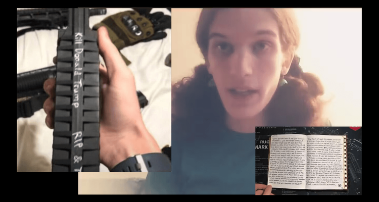 Compilation of images. Robin Westman, one of the firearms and the manifesto