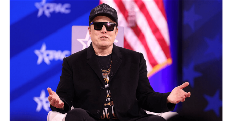 Elon Musk speaking at the 2025 CPAC