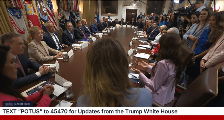 Homeland Security Secretary Kristi Noem updates President Trump on immigration numbers at the Cabinet meeting