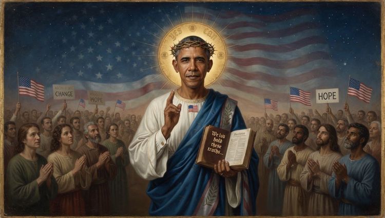 Democrats’ Selective Outrage Exposed: Silence on Obama-as-Jesus Images Speaks Volumes