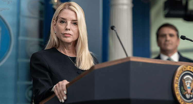 Pam Bondi at the White House Podium.