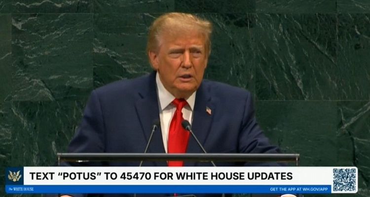 President Trump addressing the UN on September 22, 2026. -- Image: Screenshot from the White House YouTube channel.
