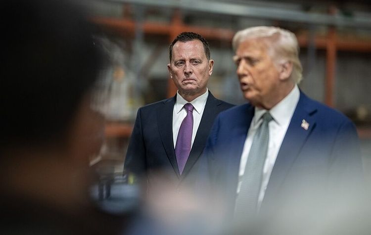President Donald Trump participates in a Kennedy Center Board Meeting with Richard Grenell, Monday, March 17, 2025, at the John F. Kennedy Center Performing Arts Center in Washington, D.C.