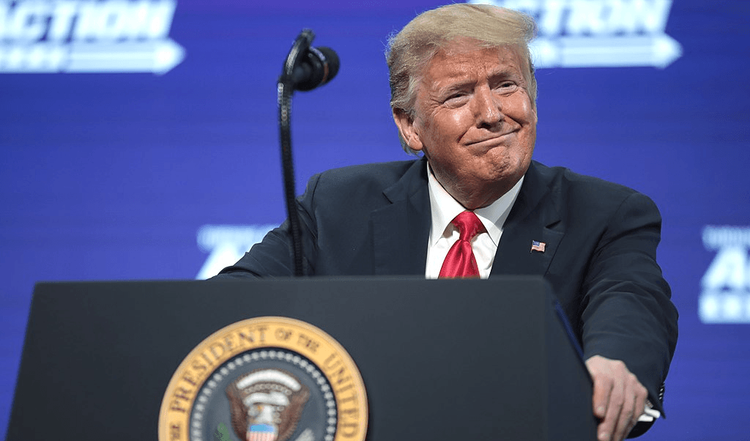 President Trump standing at a podium