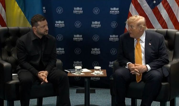 President Trump takes questions with Zelenskyy at the NATO meeting.