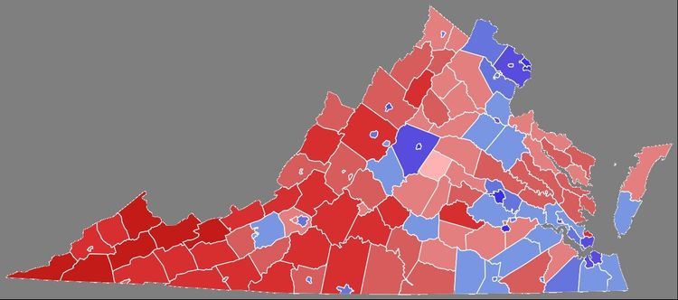 2025 Virginia Gubernatorial election map.