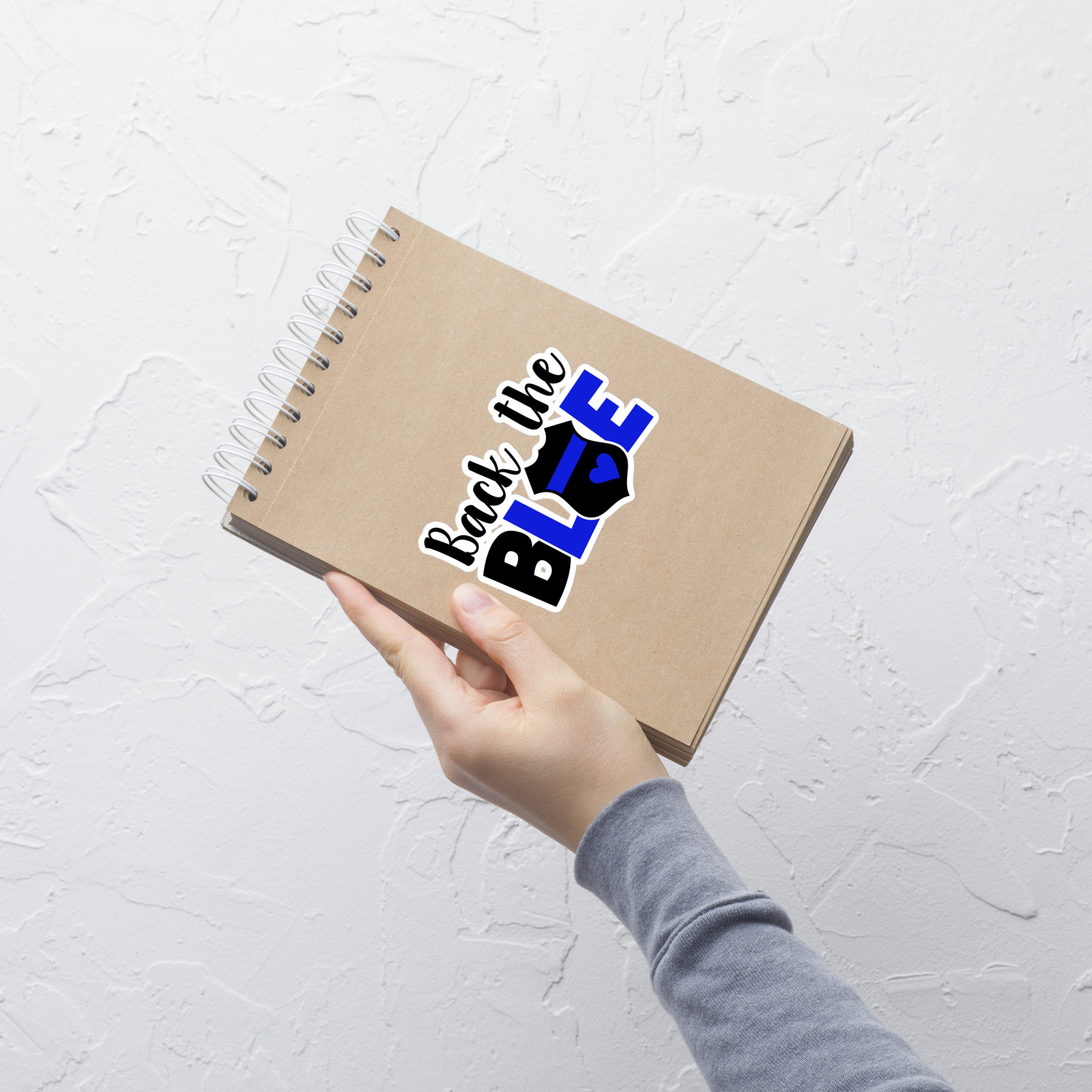 Back The Blue Text With Badge - Die-cut sticker view 3