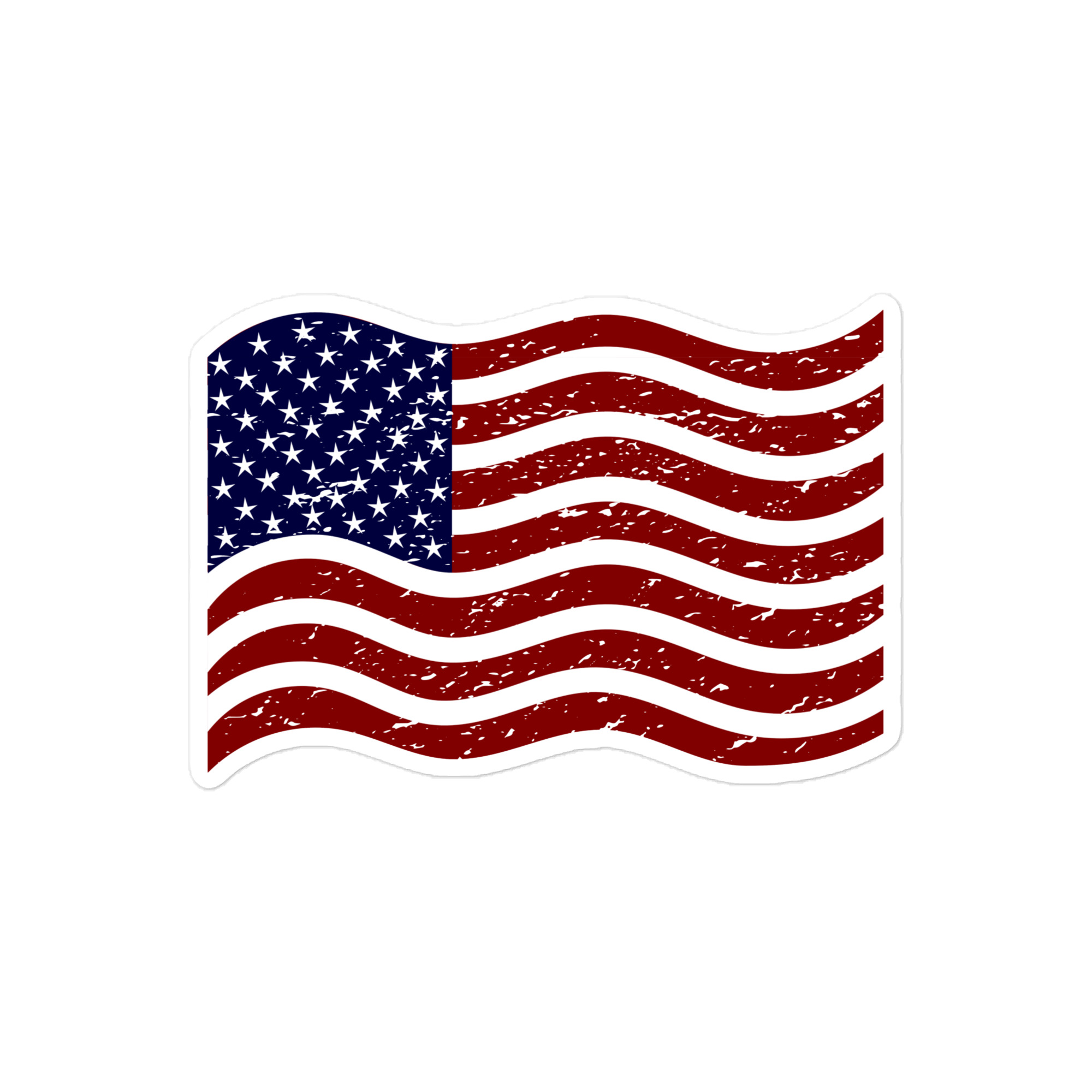 Wavy American Flag - Die-cut sticker view 2