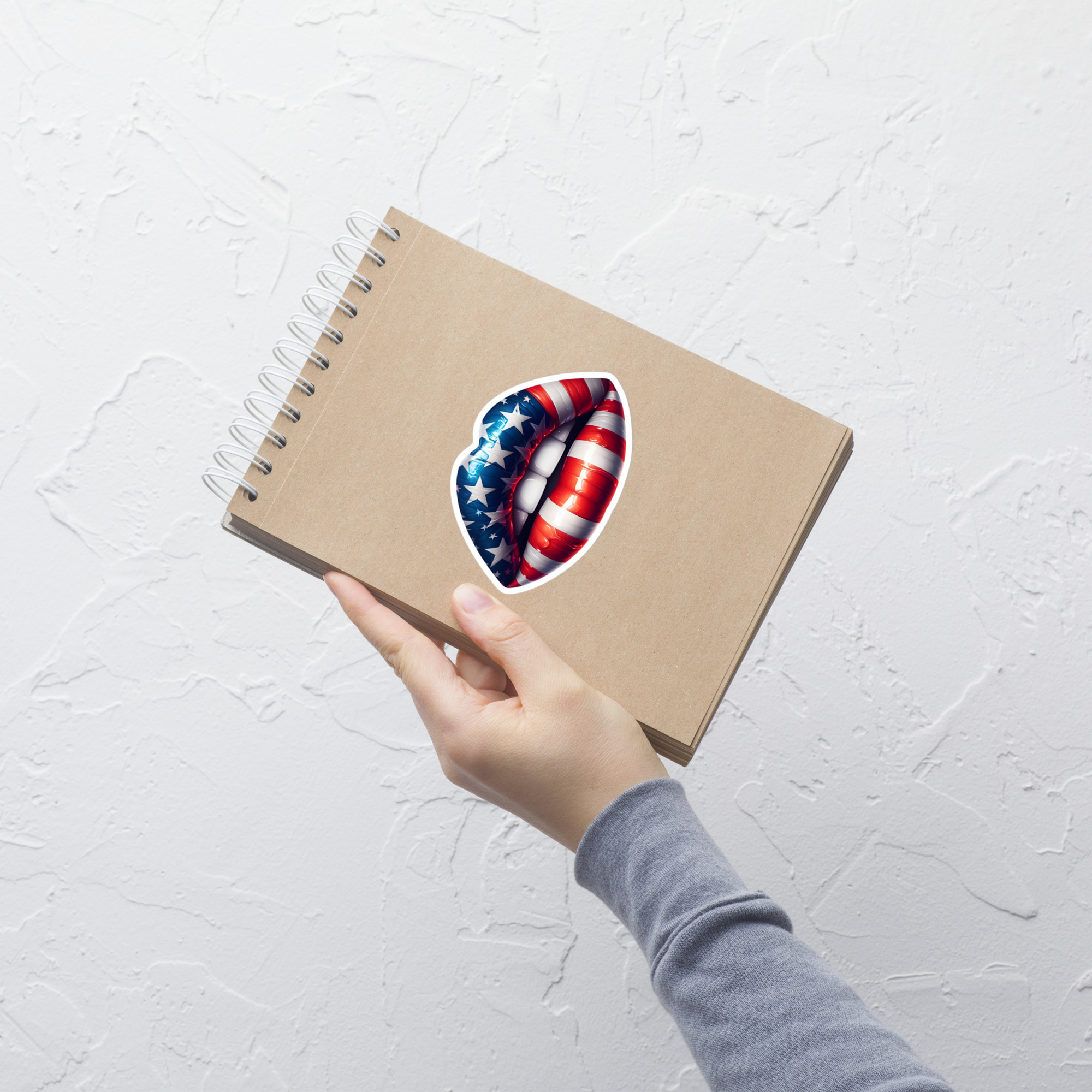 American Flag Lips - Die-cut sticker view 3