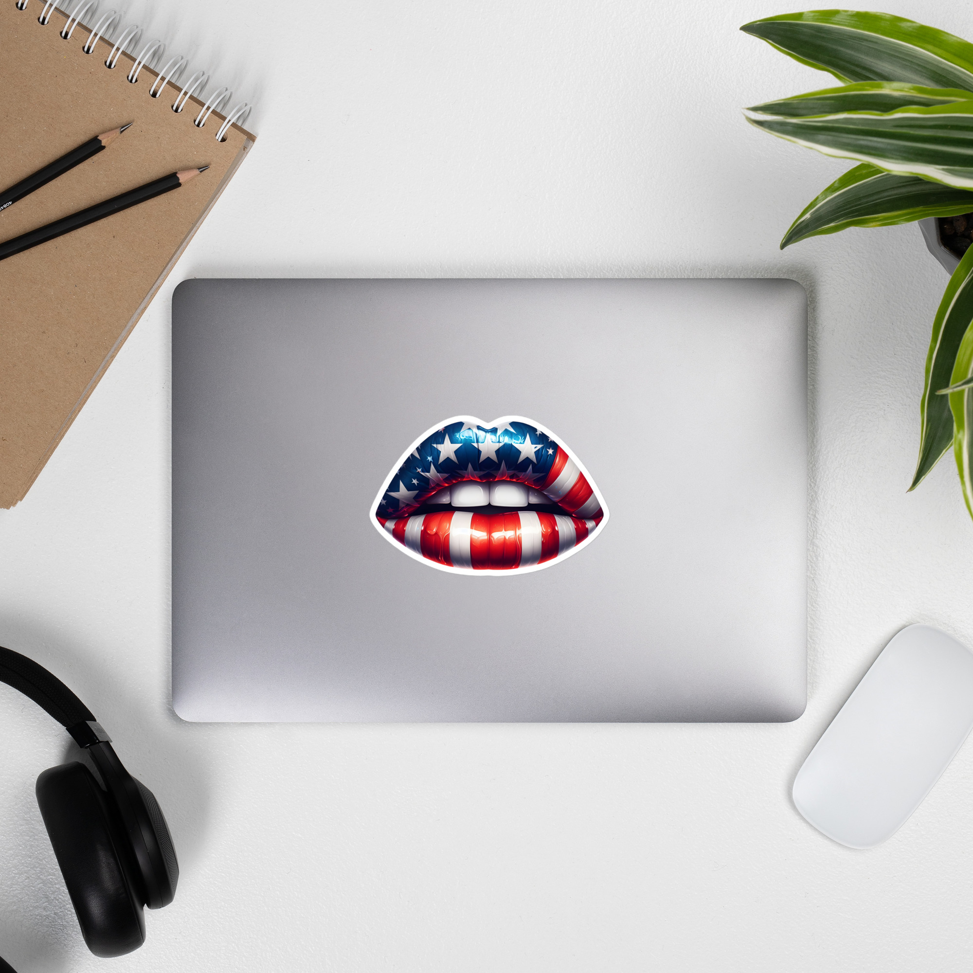 American Flag Lips - Die-cut sticker