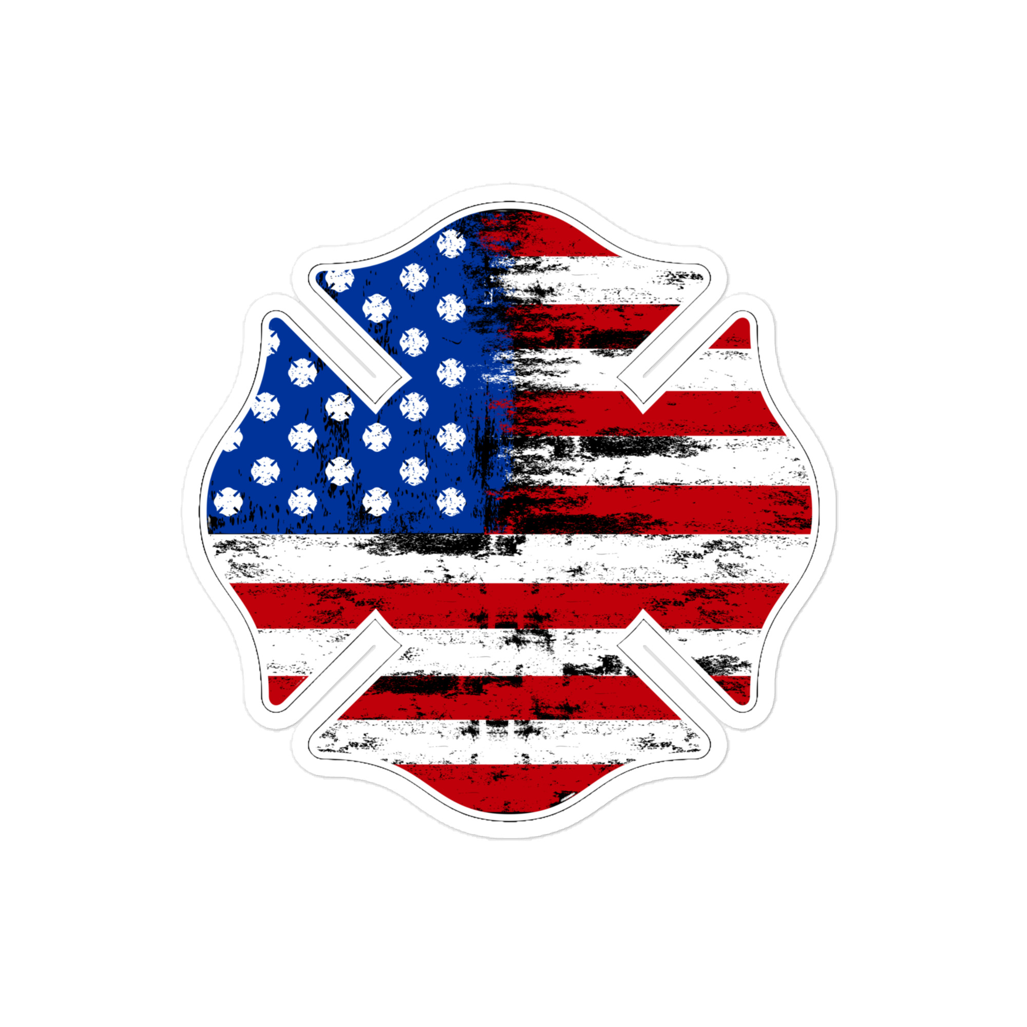  American Flag Firefighter Shield - Die-cut sticker view 2