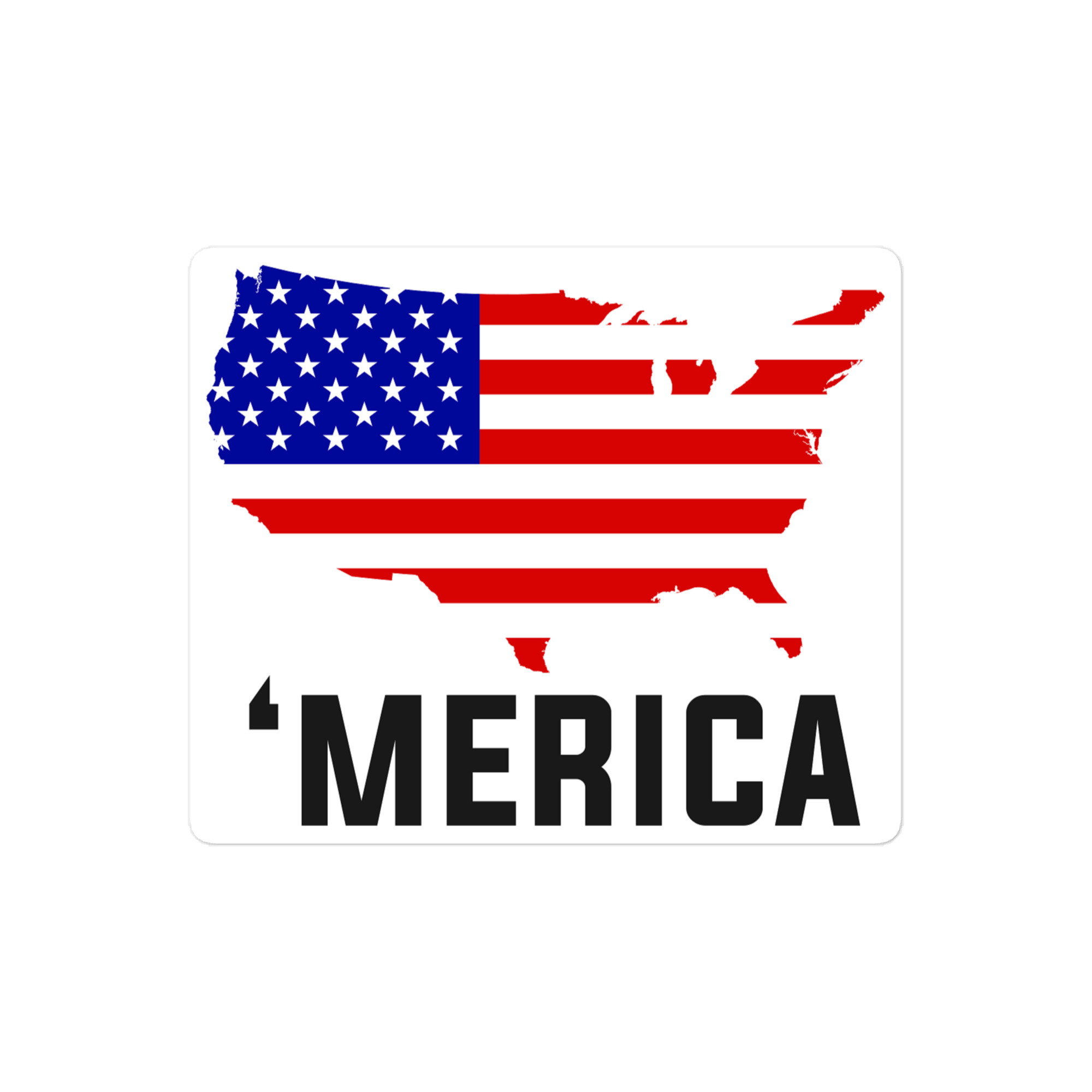  'Merica Flag Map - Die-cut sticker view 2