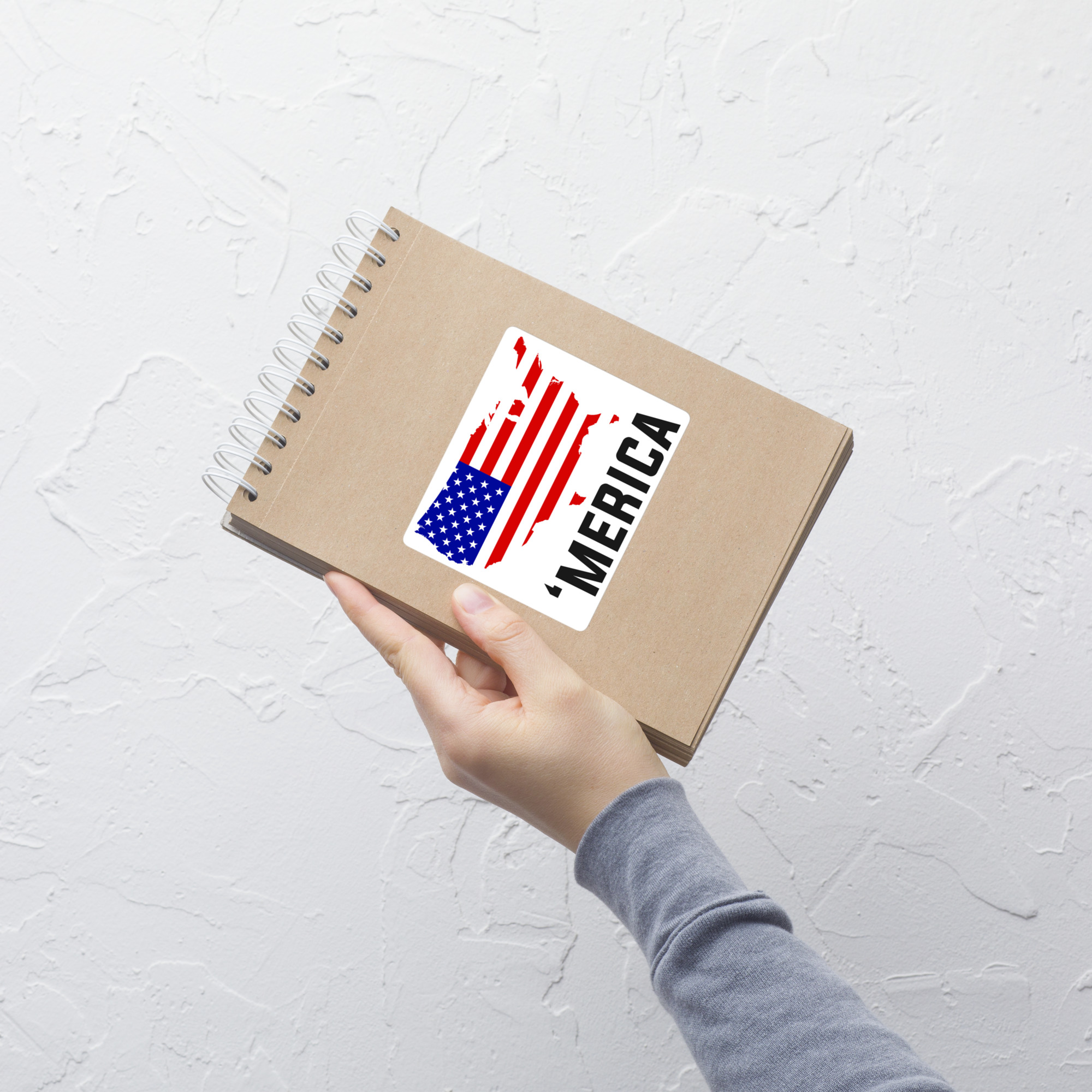 'Merica Flag Map - Die-cut sticker view 3