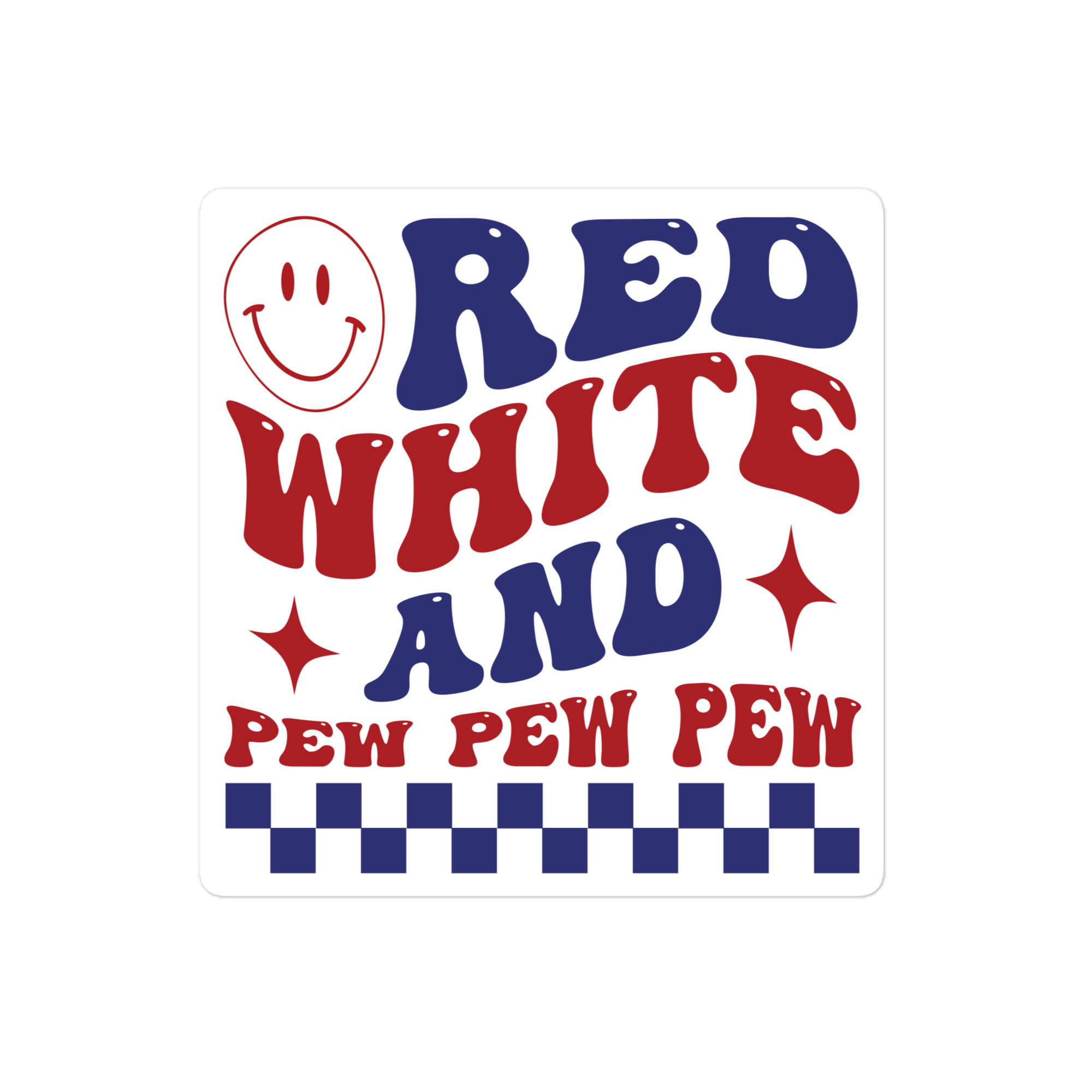 Red White And Pew - Die-cut sticker view 2