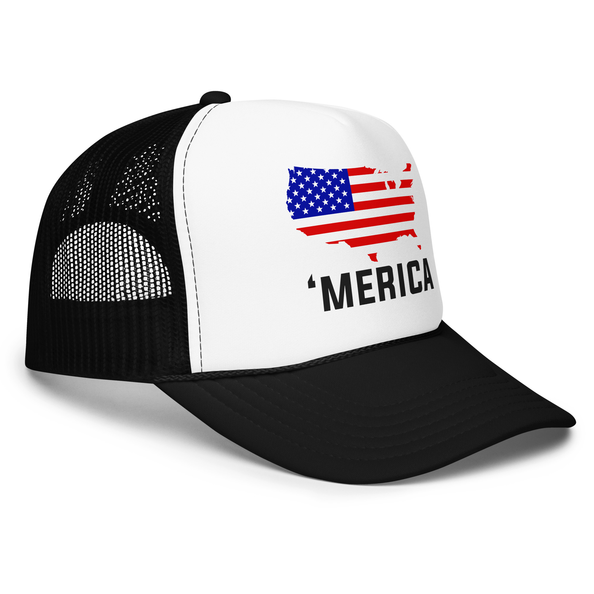 'Merica Flag Map - Trucker hat view 2