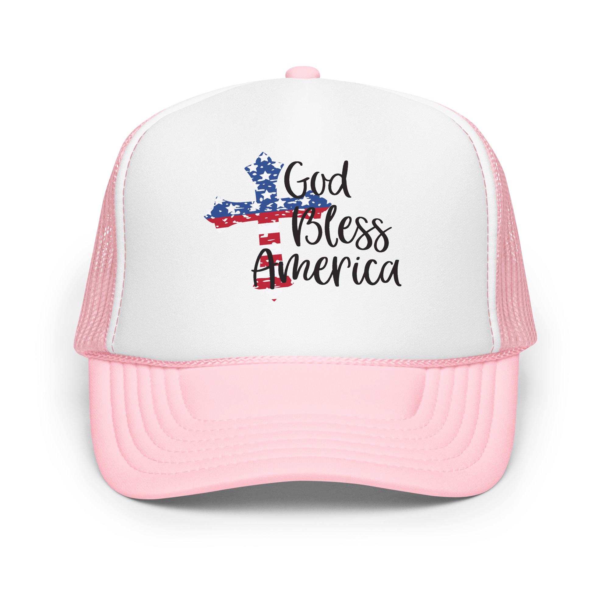 God Bless America Cross - Trucker hat