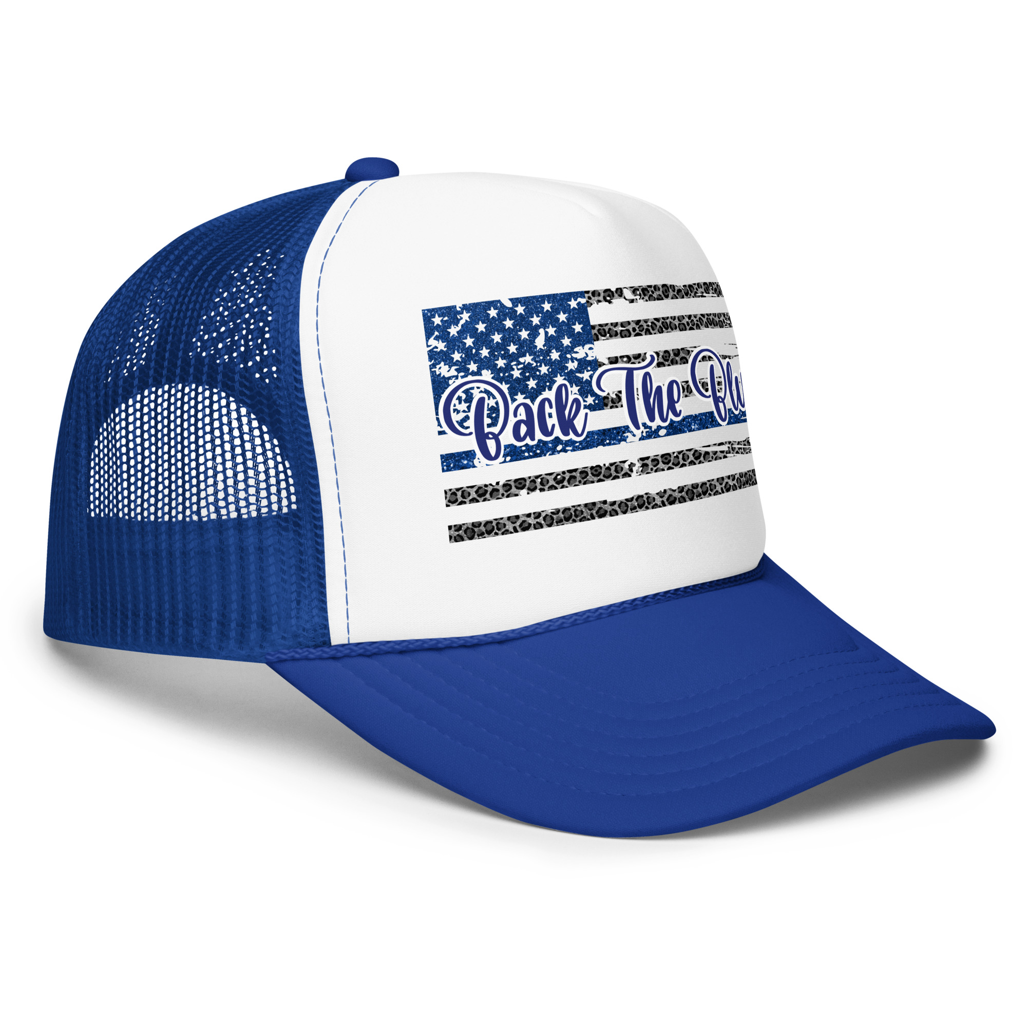  Back The Blue Flag - Trucker hat view 2