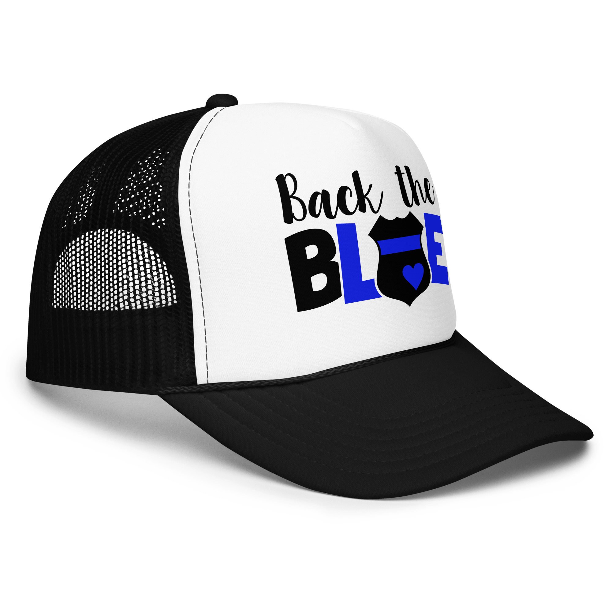 Back The Blue Badge - Trucker hat view 2