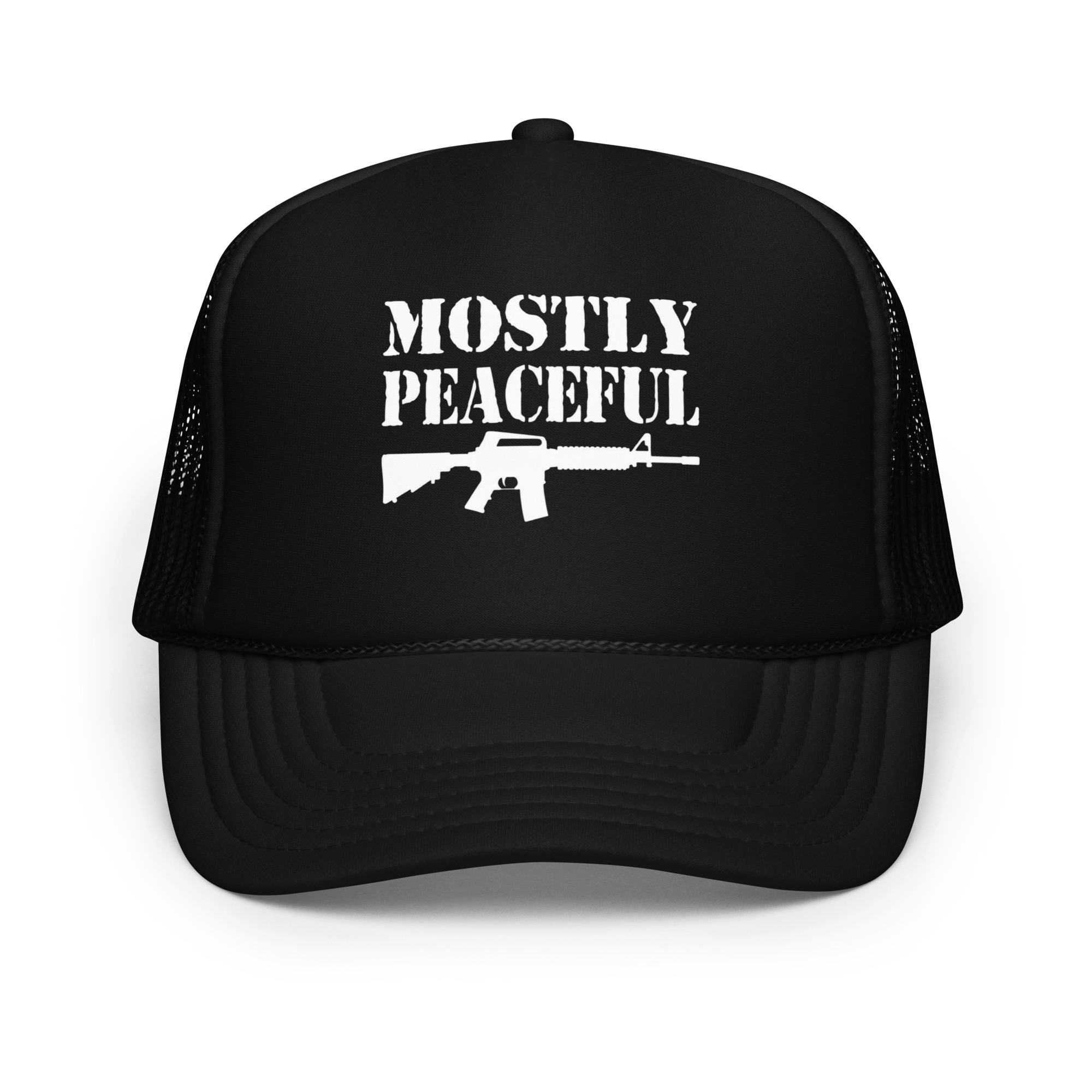 Mostly Peaceful White - Trucker hat