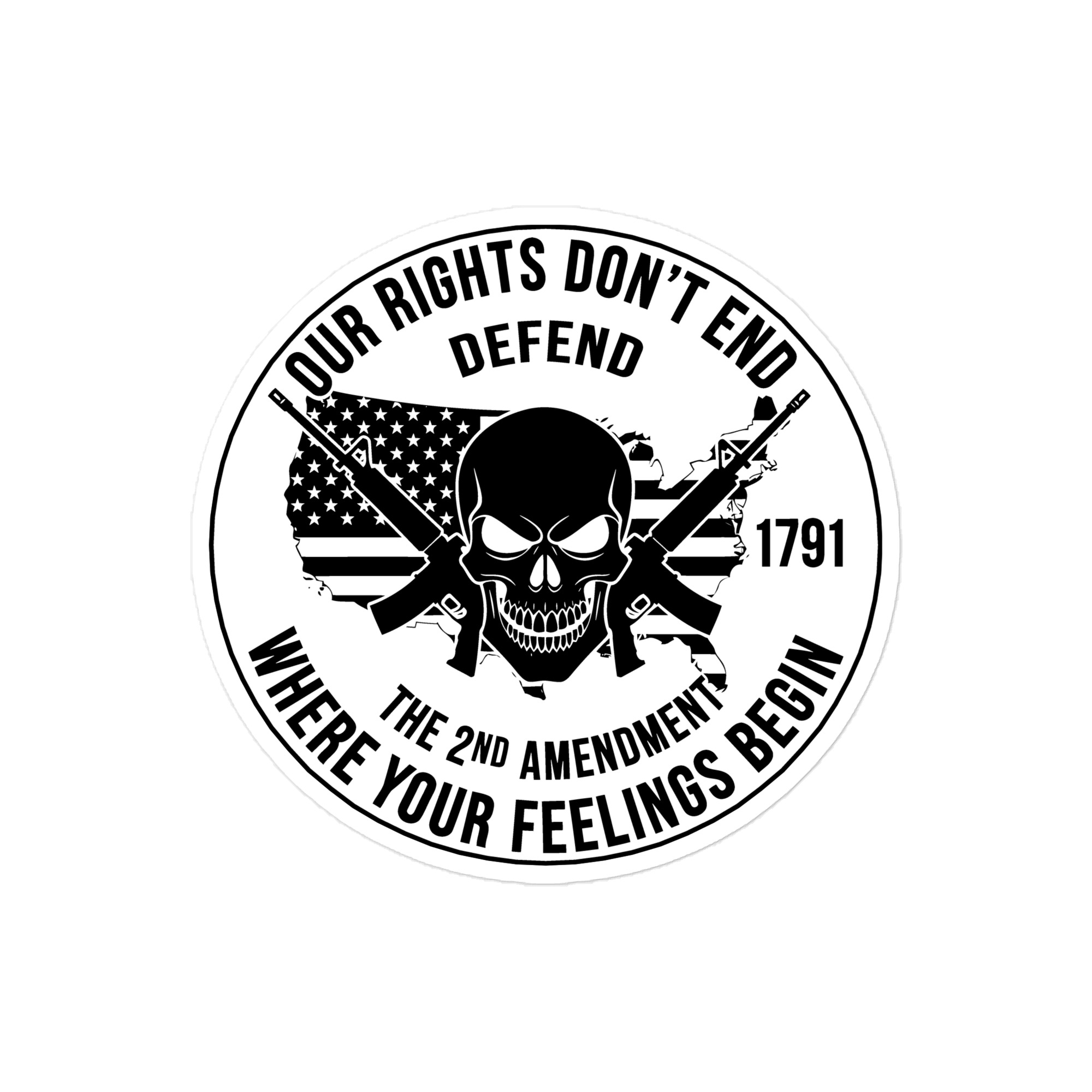  2A Our Rights Don't End - Die-cut sticker view 2