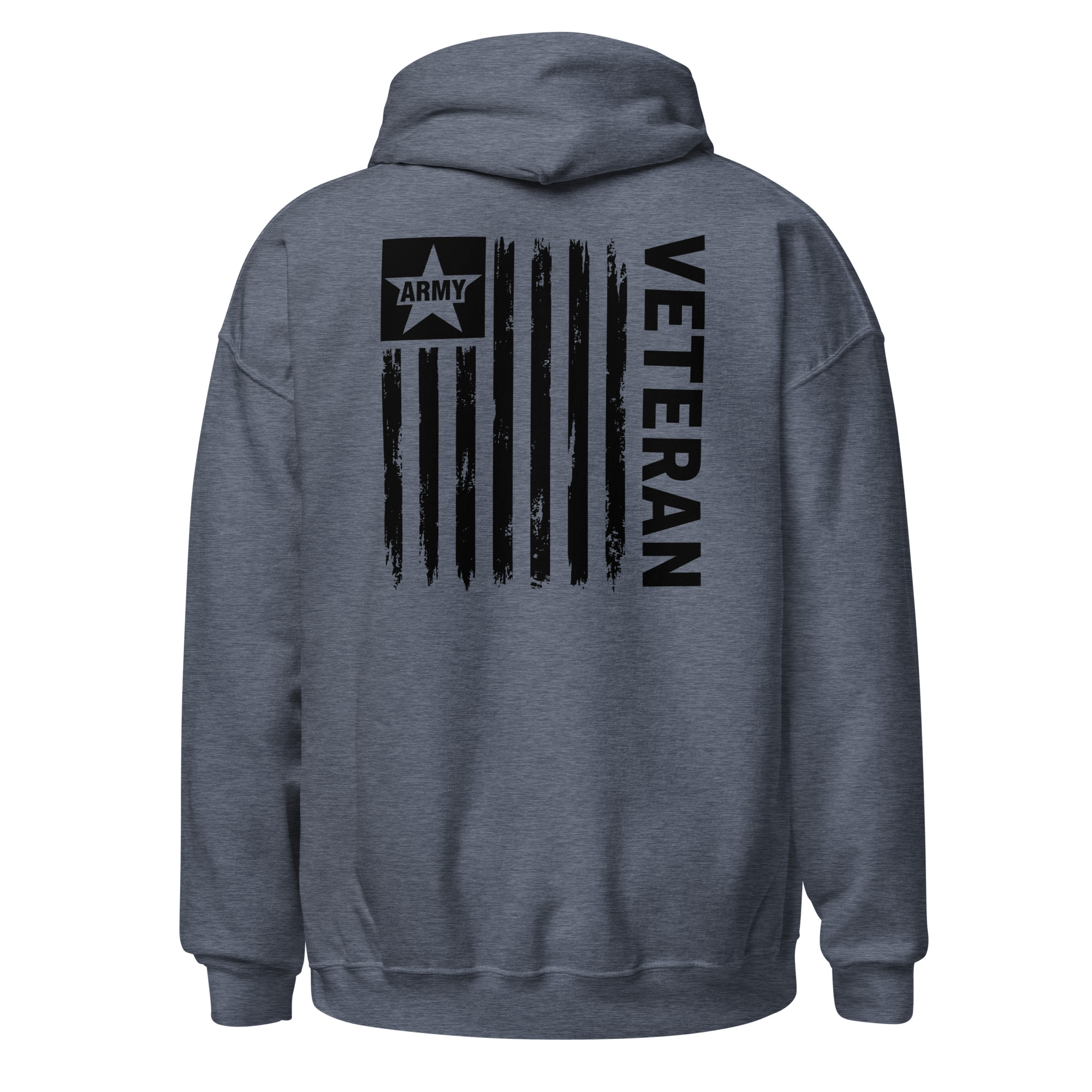 Army Veteran Flag - Unisex Hoodie (Back Print)
