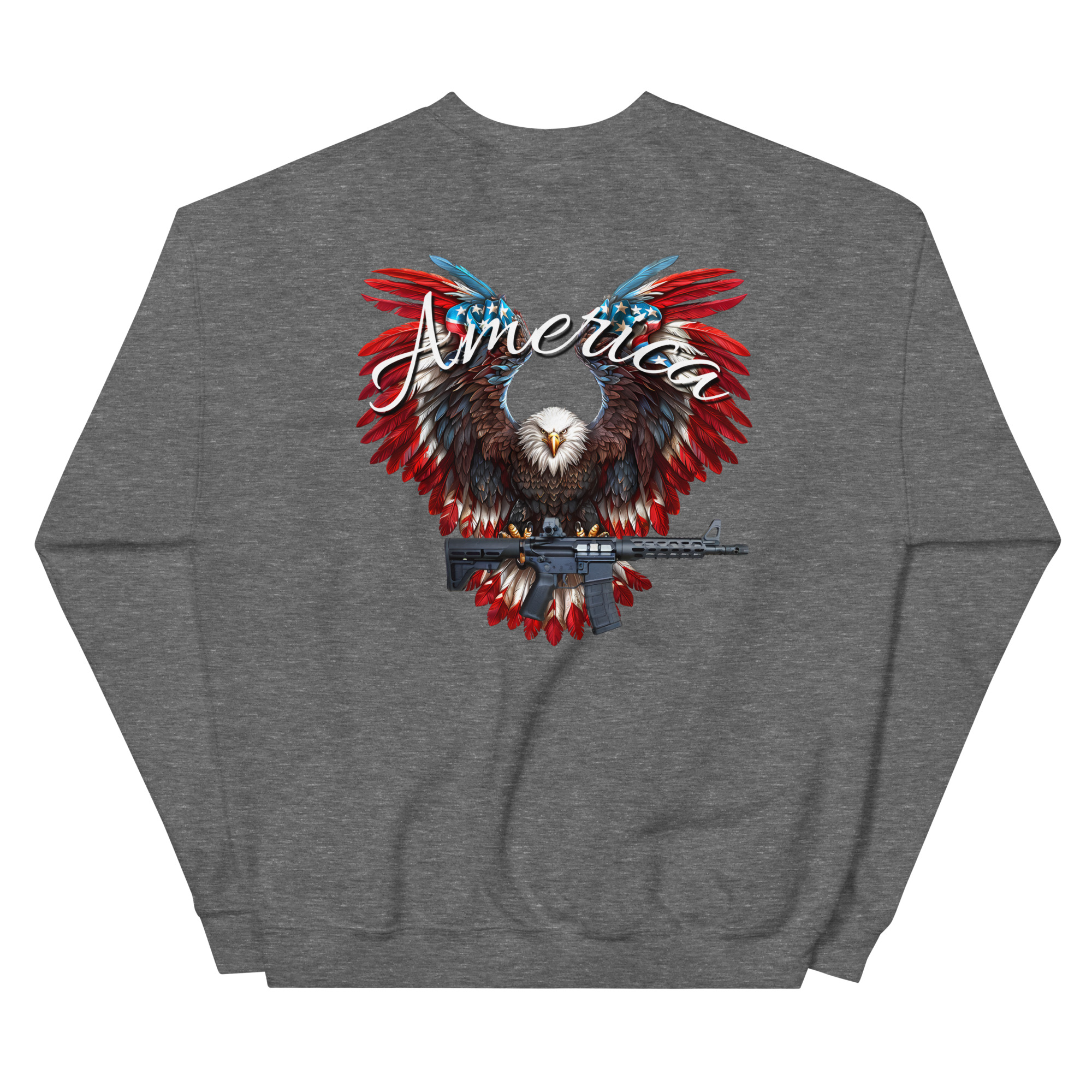  America Eagle With AR - Unisex Sweatshirt (Back Print)