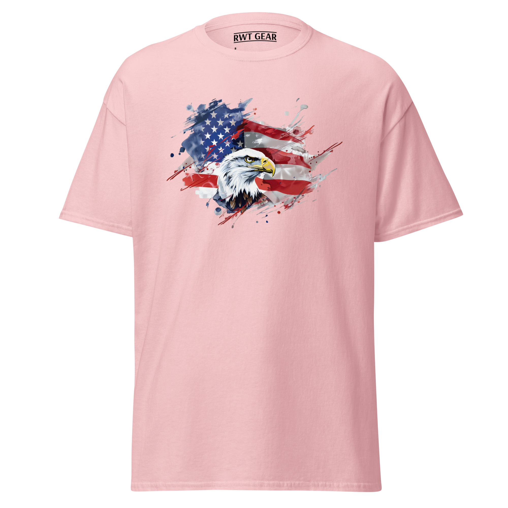 Bald Eagle On Flag - Graphic Tee