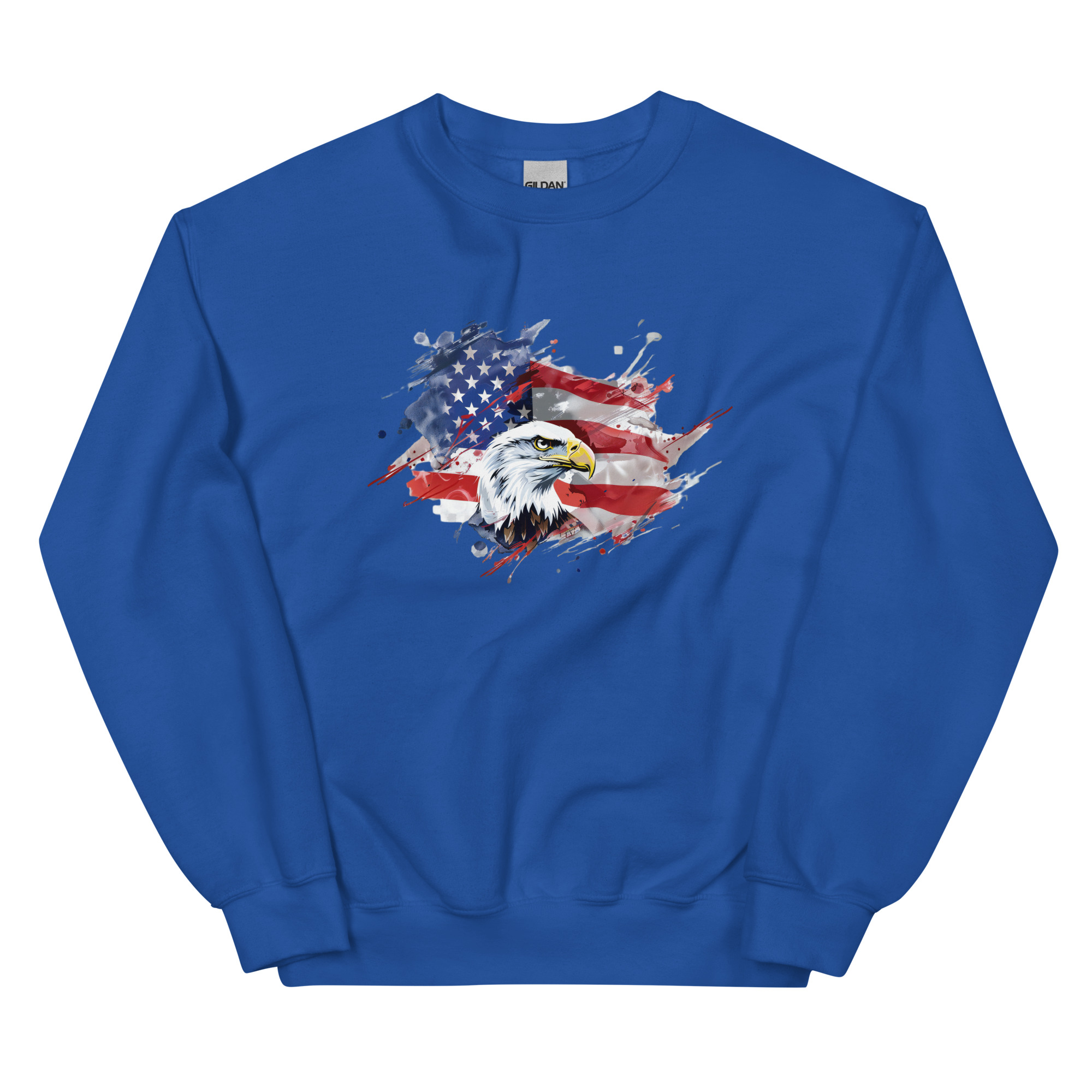 Bald Eagle On Flag - Unisex Sweatshirt