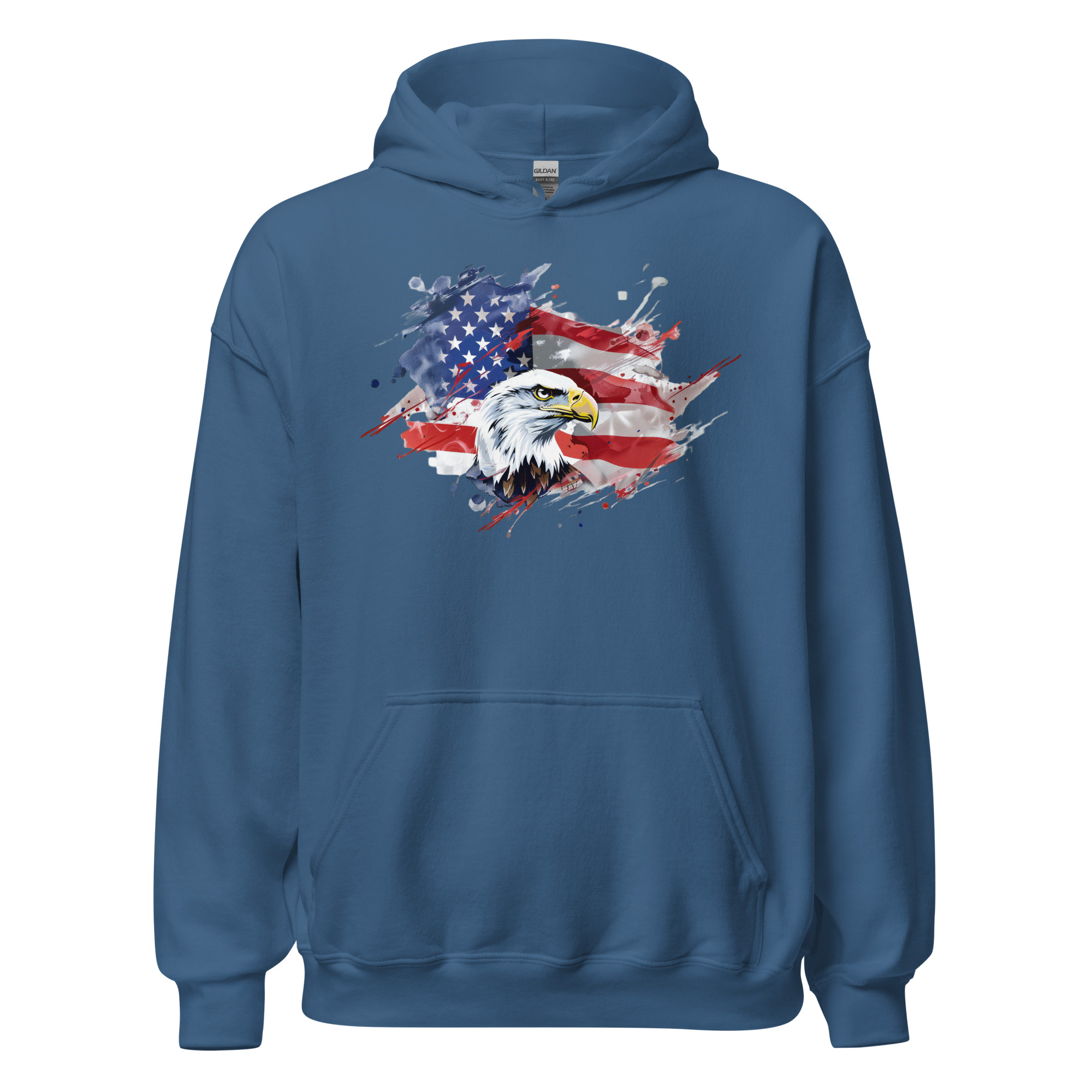 Bald Eagle On Flag - Unisex Hoodie