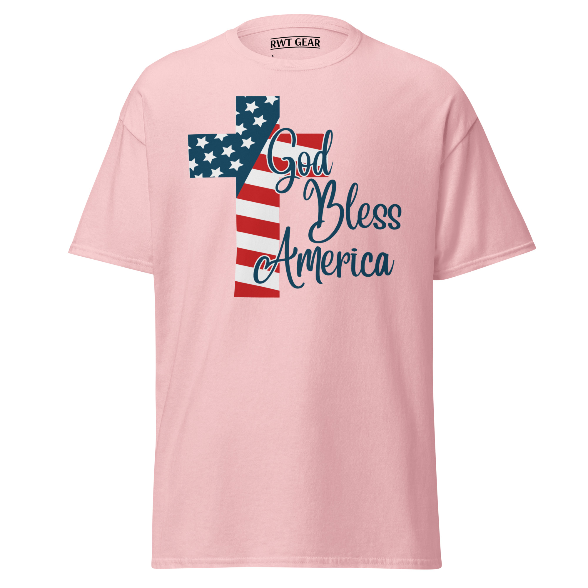 God Bless America Flag Cross - Graphic Tee
