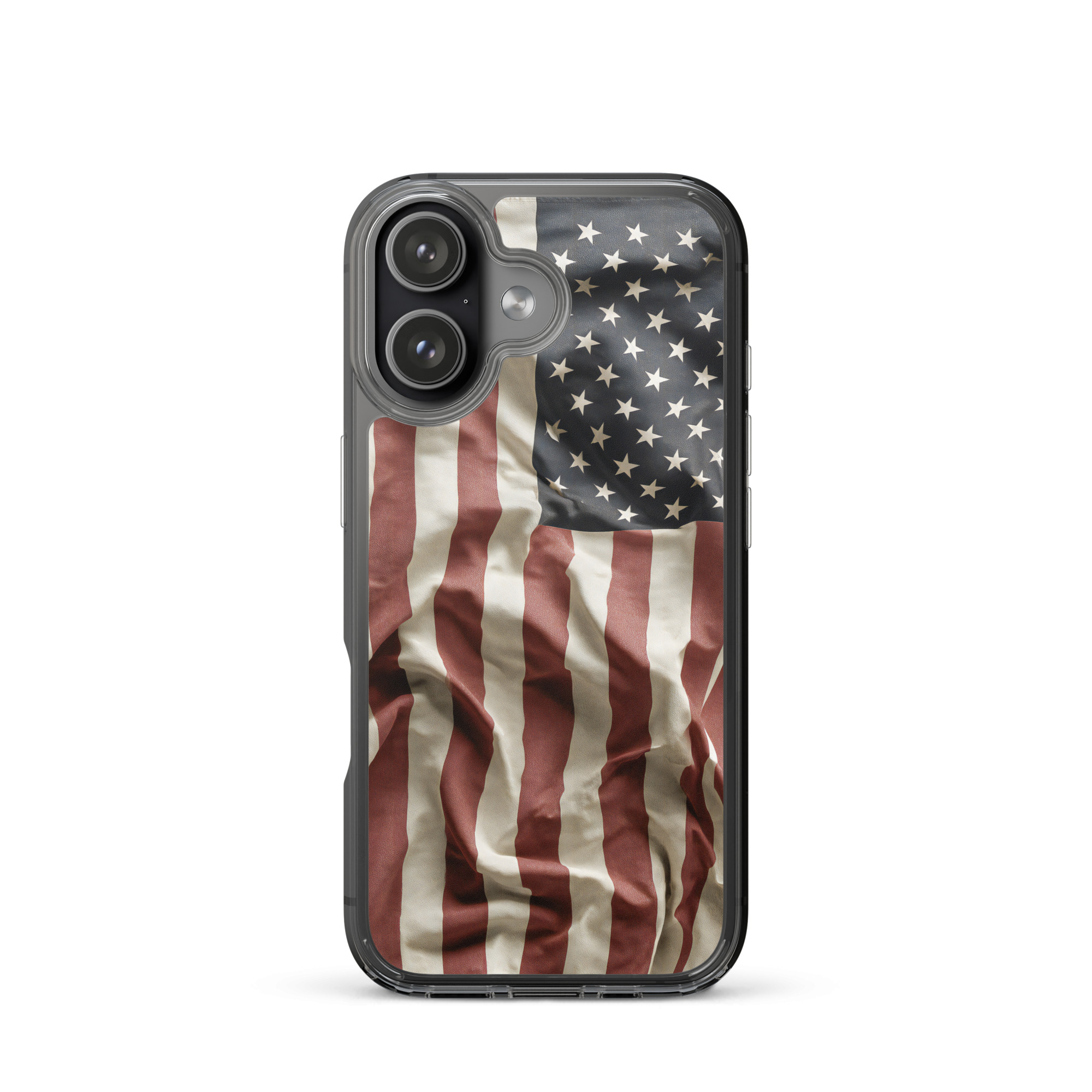 Wavy American Flag - Clear Plastic Case for iPhone 15-17