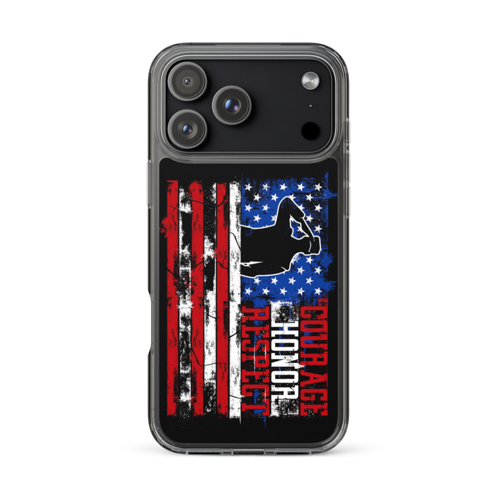 Courage Honor Respect - Clear Plastic Case for iPhone 15-17