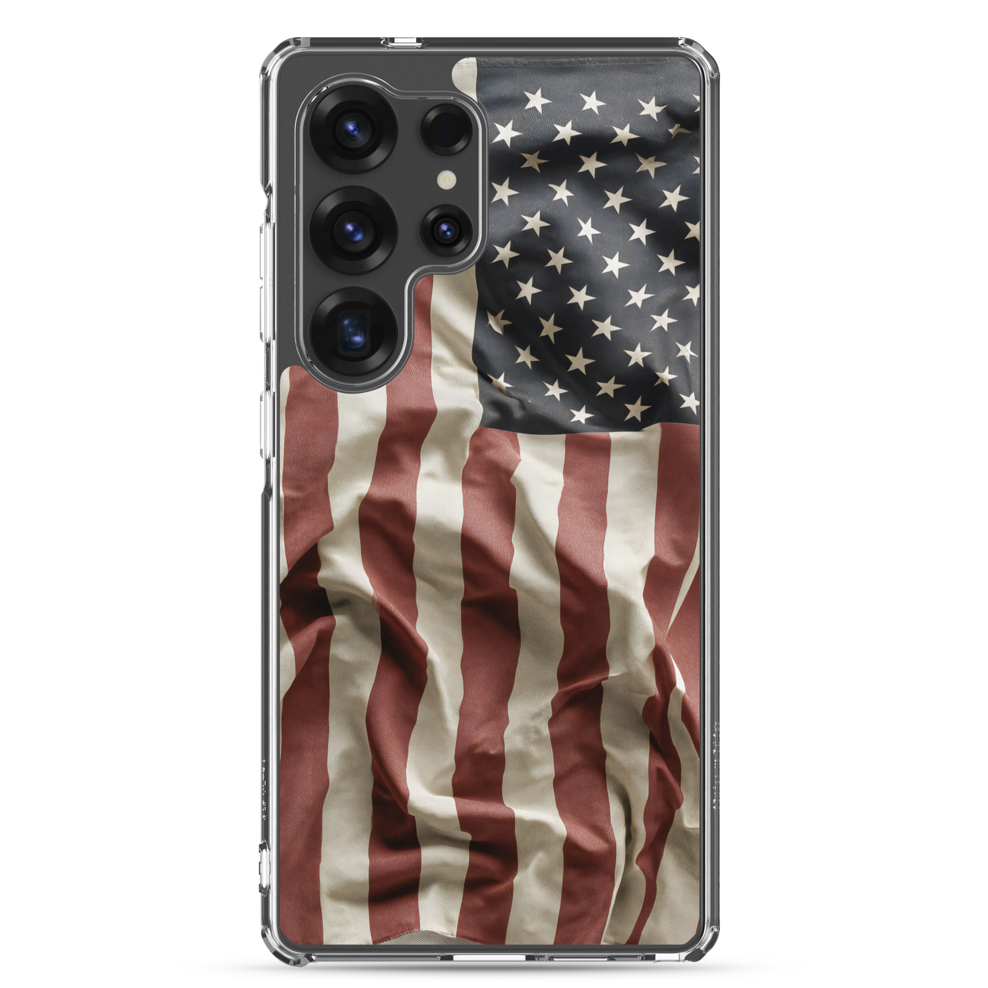 Wavy American Flag - Clear Case for Samsung S24-S26