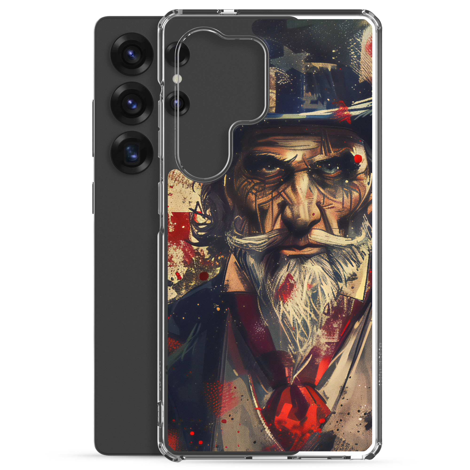 Angry Uncle Sam - Clear Case for Samsung S24-S26 view 2
