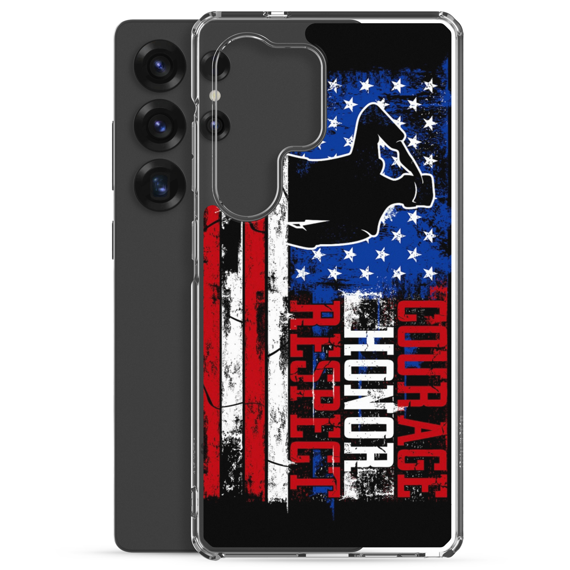 Courage Honor Respect - Clear Case for Samsung S24-S26 view 2