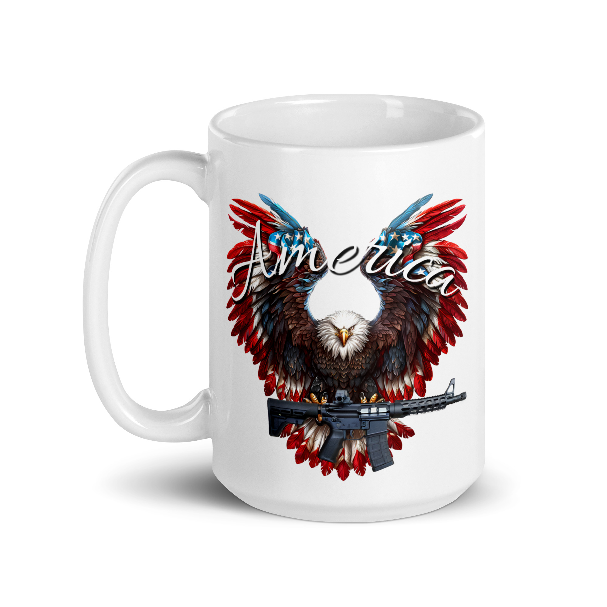  America Eagle with AR - White glossy mug view 2
