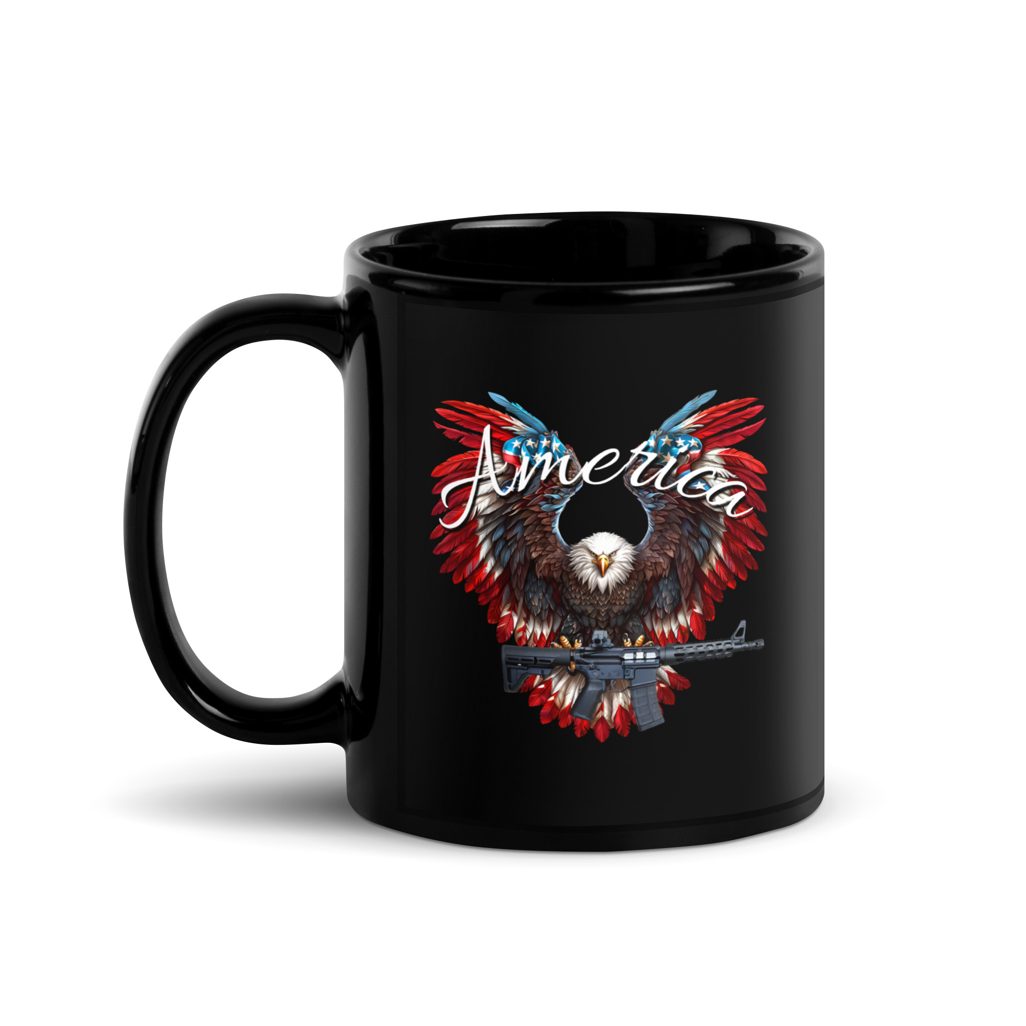 America Eagle with AR - Black Glossy Mug