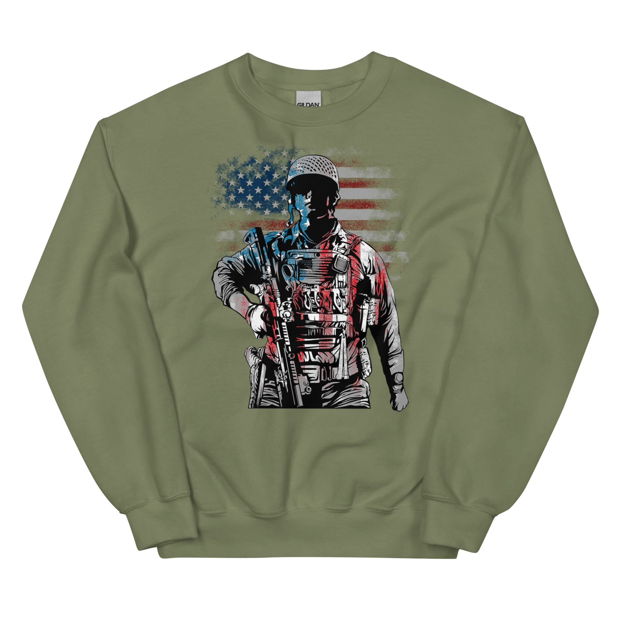 Patriot Veteran Light Colors - Unisex Sweatshirt in Military Green