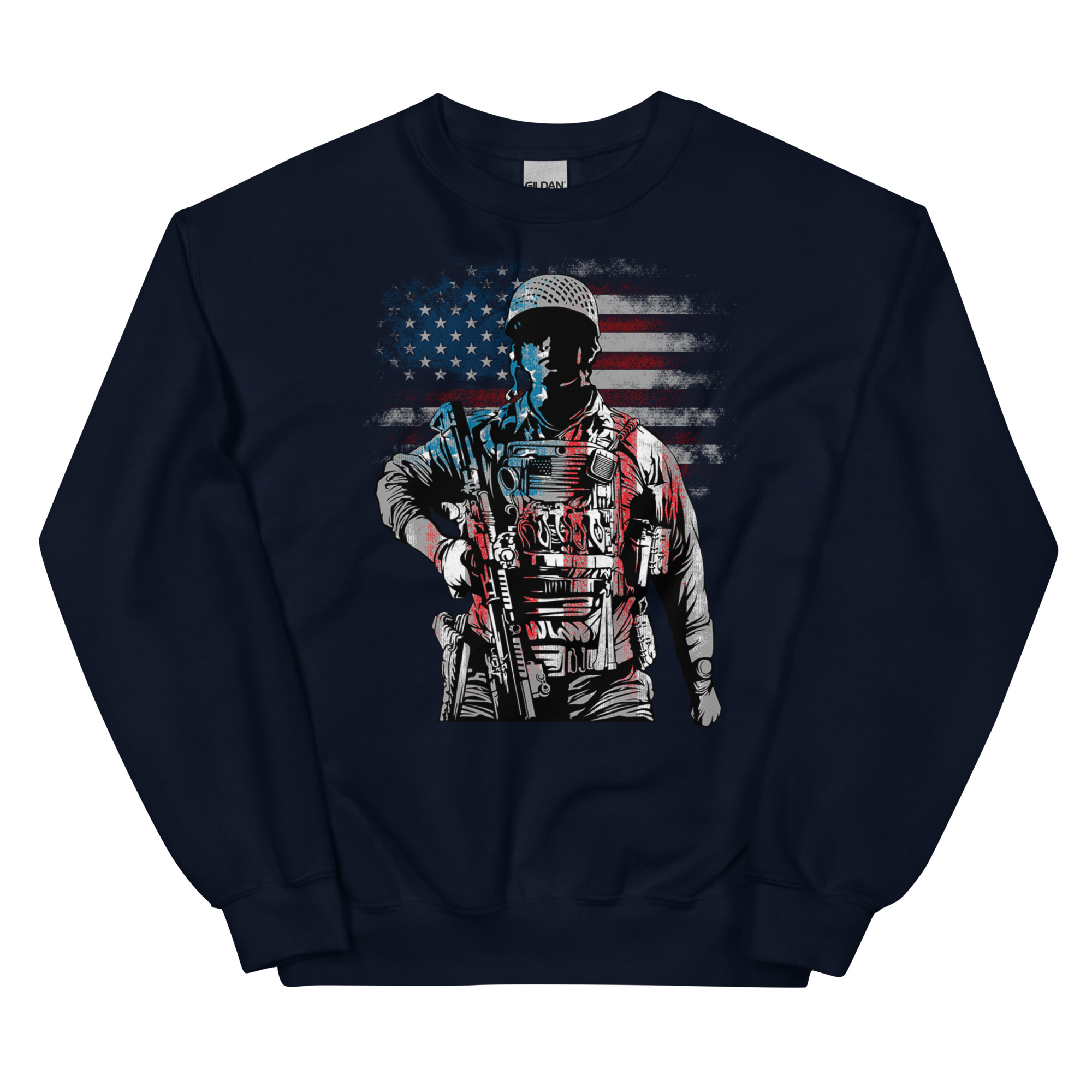 Patriot Veteran Dark Colors - Unisex Sweatshirt in Navy
