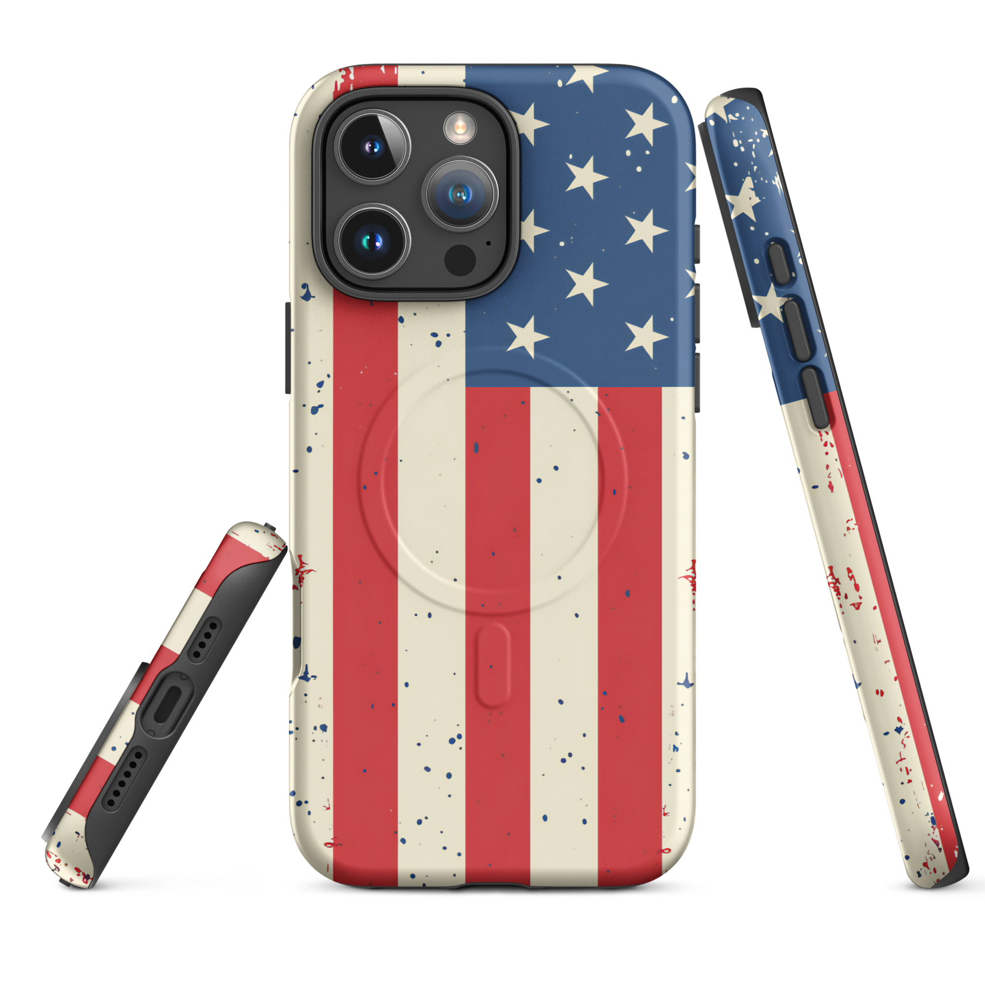 Distressed American Flag - MagSafe tough case for iPhone 15-17 in iPhone 16 Pro Max