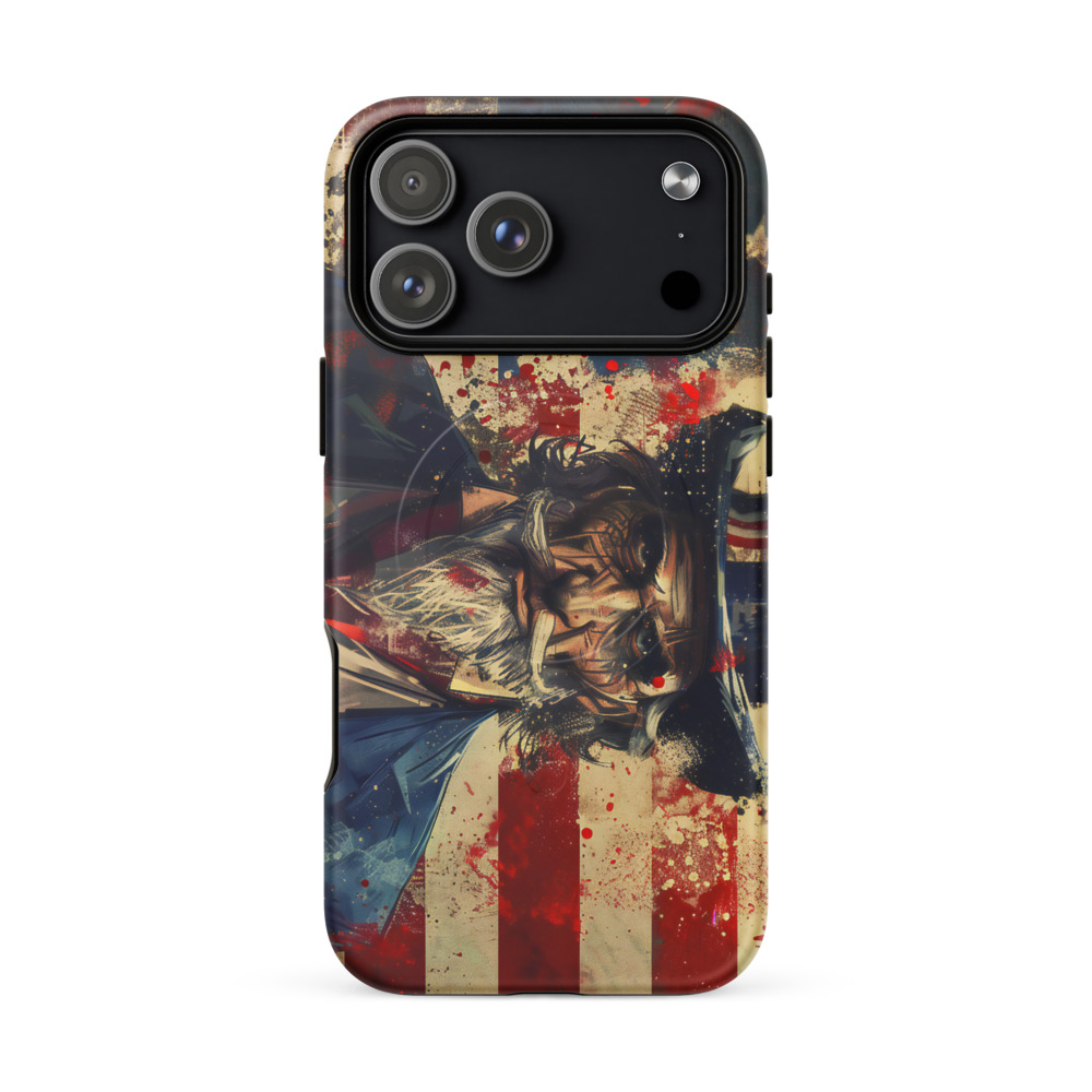 Angry Uncle Sam Flag - MagSafe tough case for iPhone 15-17 in iPhone 17 Pro Max