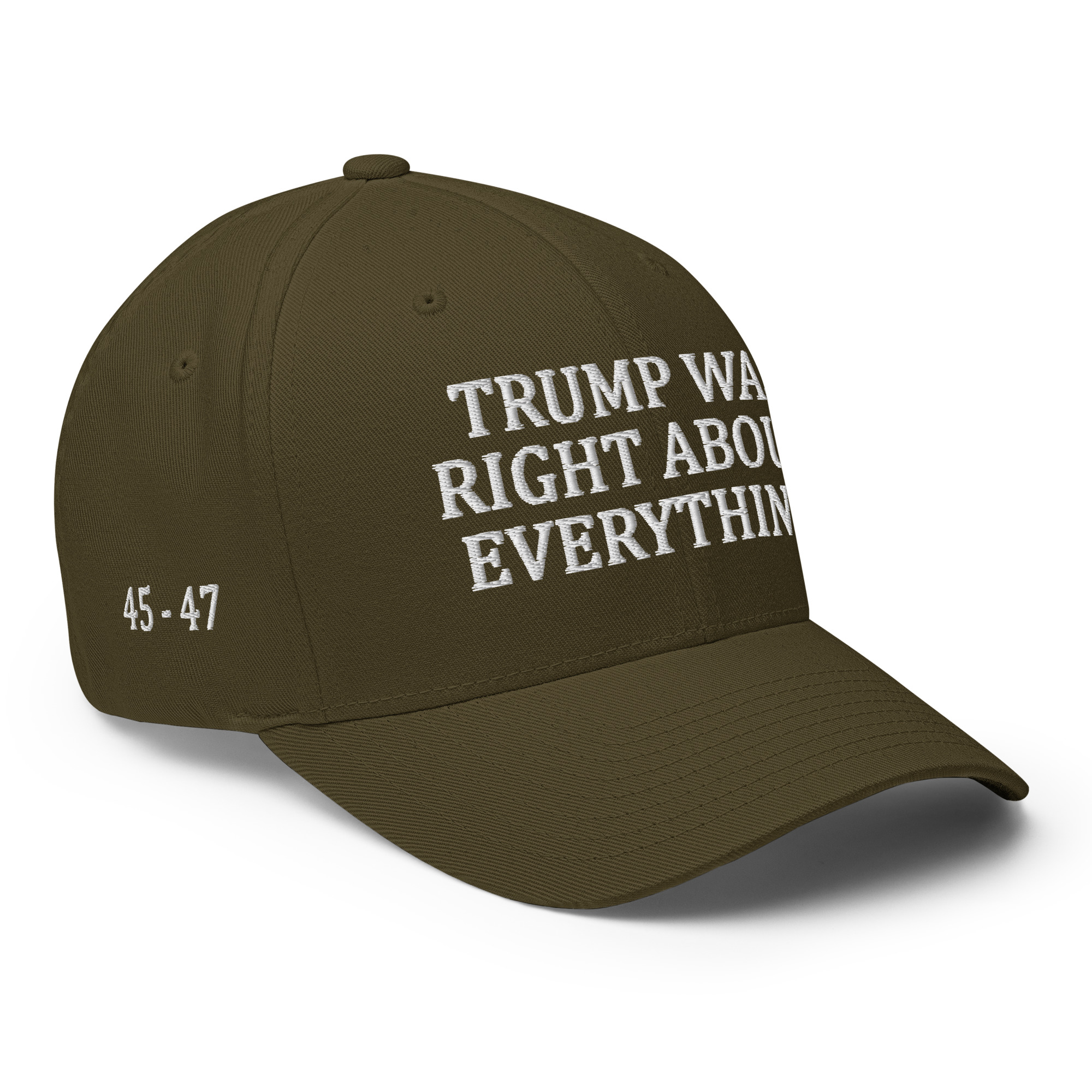 Trump Was Right 45-47 - Embroidered Closed-Back Hat view 3