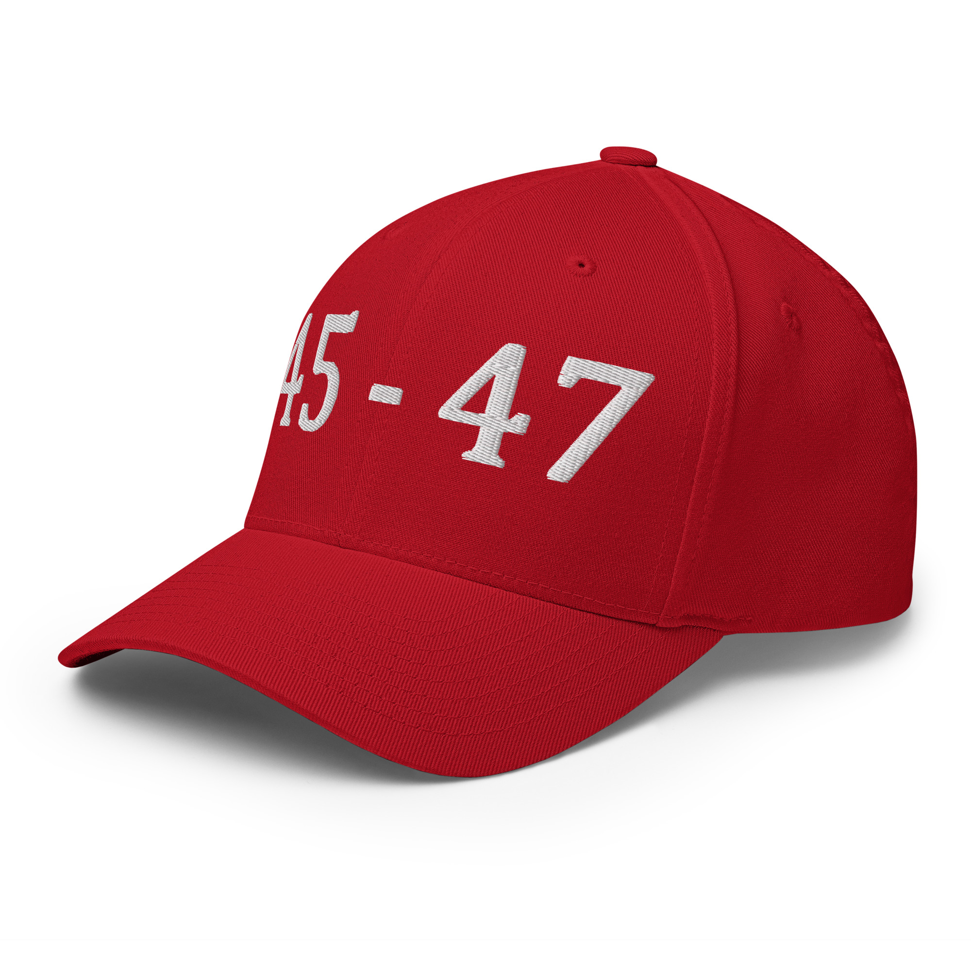45-47 Flag - Embroidered Closed-Back Hat in Red